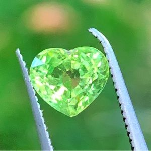 1.01 Ct Heart Cut Natural Unheated Burma Green Peridot